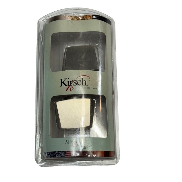 NEW Kirsch Brushed Nickel Squareish 1 3/8" Pole Finials 1 Pair - Picture 8 of 12